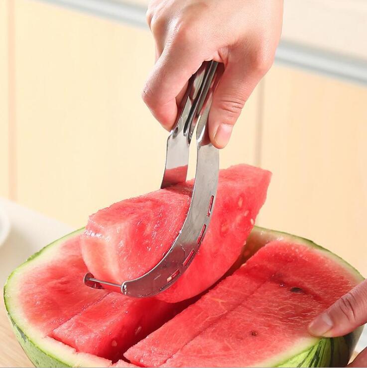 1PC Watermelon Slicer Cutter Stainless Steel Large Size Sliced Watermelon  Cantaloupe Slicer Fruit Divider Kitchen Gadgets Items