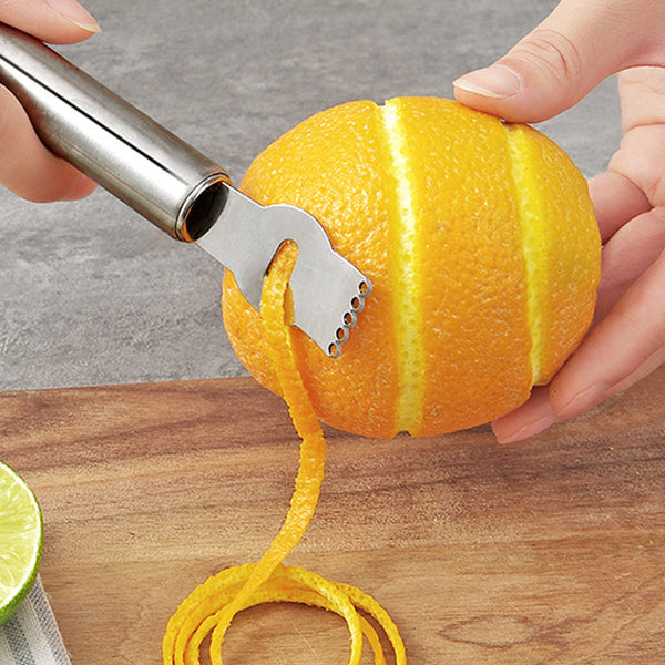 2 Pack Stainless Steel Lemon Zester Grater with Channel Knife and Hanging  Loop,Orange Peeler,Citrus Zester Fruit Peeler Lemon Twist Tool for Kitchen
